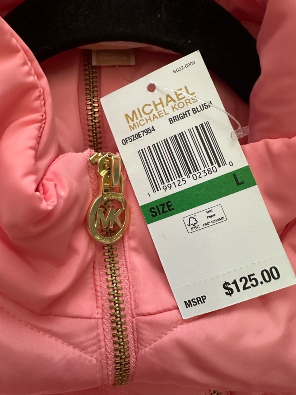 Michael Michael Kors Quilted Pink Women's Puffer Vest - Picture 4 of 6